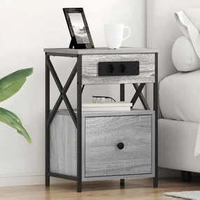 vidaXL Κομοδίνο Γκρι sonoma 40 x 31 x 60 εκ. Επεξεργασμένο ξύλο