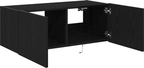vidaXL Ντουλάπι Τηλεόρασης Τοίχου 80 x 35 x 31 cm Μαύρη Οξυά