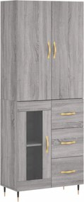 vidaXL Ντουλάπι Γκρι Sonoma 69,5 x 34 x 180 εκ. Επεξεργασμένο Ξύλο