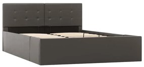 vidaXL Πλαίσιο Κρεβατιού με Αποθηκ. Χώρο Γκρι 120x200 εκ. Συνθ. Δέρμα