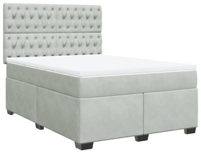 ΚΡΕΒΑΤΙ BOXSPRING ΜΕ ΣΤΡΩΜΑ ΑΝΟΙΧΤΟ ΓΚΡΙ 140X190 ΕΚ. ΒΕΛΟΥΔΙΝΟ 3290912