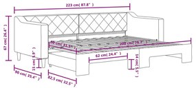 Καναπές Κρεβάτι Συρόμενος Ανοιχτό Γκρι 80 x 200 εκ. Υφασμάτινος - Γκρι