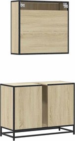 vidaXL Σετ Επίπλων Μπάνιου 2 Τεμαχίων Sonoma Δρυς Επεξεργασμένο Ξύλο