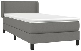 ΚΡΕΒΑΤΙ BOXSPRING ΜΕ ΣΤΡΩΜΑ ΣΚΟΥΡΟ ΓΚΡΙ 90X200 ΕΚ. ΥΦΑΣΜΑΤΙΝΟ 3129522