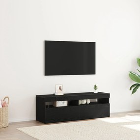 Ντουλάπα τηλεόρασης με LED Μαύρη Δρύς 120x35x40 εκ. Επεξεργασμένο ξύλο
