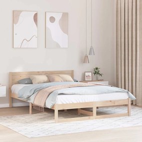 vidaXL Σκελετός Κρεβατιού Καφέ 160 x 200 cm Μασίφ ξύλο πεύκου