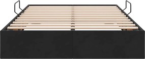 vidaXL Κρεβάτι Οθωμανικού Τύπου Μαύρο 120 x 200 cm Βελούδο