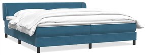 vidaXL Box Spring κρεβάτι με στρώματα σκούρο μπλε 180x220 cm Βελούδινο