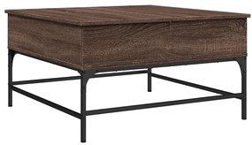 vidaXL Τραπεζάκι Σαλονιού Καφέ Δρυς 80x80x45 εκ. Επεξ. Ξύλο/Μέταλλο