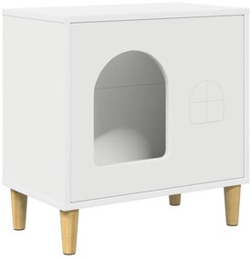 vidaXL Σπίτι Γάτας Λευκό 51 x 30 x 52 εκ. Επεξεργασμένο ξύλο