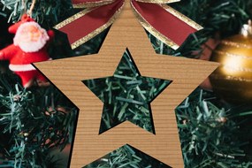 Σετ των 2 Intra απο ξύλο plywood Χρώμα wenge 3mm-4mm πάχος - Παιχνίδια Χριστουγεννιάτικου Δέντρου Δίασταση 15x15 cm INTRAFABR-80042371