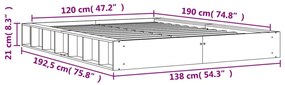 Σκελετός Κρεβ. Χωρίς Στρώμα Καφέ Κεριού 120x190 εκ Μασίφ Πεύκο - Καφέ