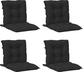 vidaXL Σετ Μαξιλαριών για Χαμηλή Πολυθρόνα 4 pcs Μελανζέ Μαύρο