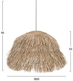 ΦΩΤΙΣΤΙΚΟ ΟΡΟΦΗΣ ΜΕ ΣΧΗΜΑ ΘΑΜΝΟΥ ΑΠΟ PANDAN GRASS ΣΕ ΦΥΣΙΚΟ HM7775 60x60x50Yεκ. (1 Τεμμάχια)