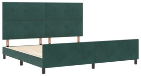 vidaXL Κρεβάτι Dark Green 200x200 εκ. Βελούδο