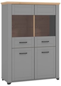 Βιτρίνα Valencia 2K VS2 Γκρί Γραφίτης - Artisan Oak - Γκρί Μάτ 103,5*41*143 εκ. 103.5x41x143 εκ.