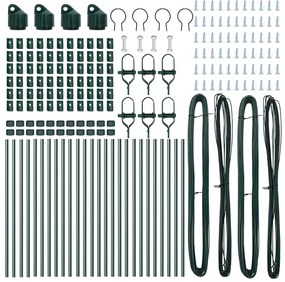 vidaXL Στύλος Περιφράξεων 26 pcs Πράσινο 3.2 x 3.2 x 80 εκ Ατσάλι