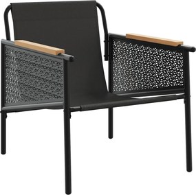 vidaXL Καρέκλες Κήπου 2 τεμ. Μαύρες με Μαξιλάρια