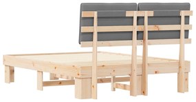 vidaXL Σκελετός Κρεβατιού με Επενδεδυμένο Κεφαλάρι Ανοιχτό γκρι