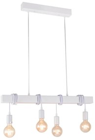 Artekko Rod Φωτιστικό με 4 Λάμπες Ξύλινο Λευκό (70x10x30)cm Artekko 023-3040