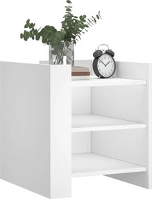 vidaXL Κομοδίνο Λευκό 45x50x50 εκ. από Επεξεργασμένο Ξύλο