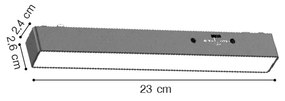 Γραμμικό φωτιστικό LED 7W 3CCT για ultra thin ράγα σε μαύρη απόχρωση D:23X2,6X2,4cm (TMU0040-Black)