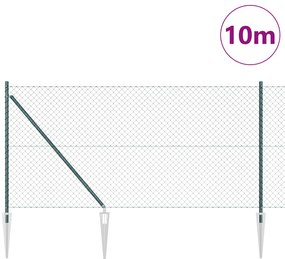 vidaXL Περίφραξη αλυσίδας  με 7 αναρτήσεις 1x10 μ Γαλβανισμένο ατσάλι