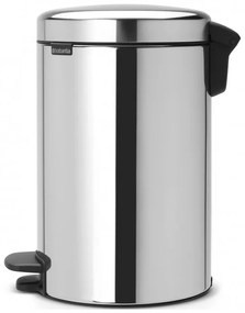 Κάδος με πεντάλ Brabantia NewIcon 649025, 12 l, Ομαλό κλείσιμο, Αντιολισθητική βάση, Inox