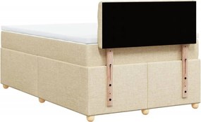 vidaXL Κρεβάτι Boxspring με Στρώμα Κρεμ 120x190 εκ. Υφασμάτινο