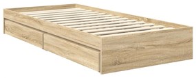 vidaXL Κρεβάτι Αποθήκης Δρύς Sonoma 75 x 190 cm Επεξεργασμένο ξύλο