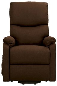 vidaXL Πολυθρόνα Μασάζ με Ανύψωση Σκούρο Καφέ Υφασμάτινη
