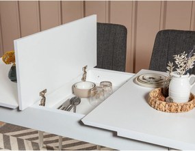 Extendable Dining Table &amp; Chairs Set (5 Pieces) Vina 1053 - 4 - Anthracite, White White
Anthracite