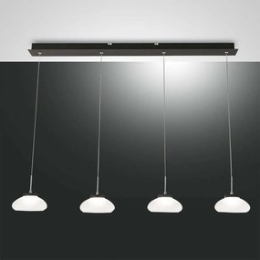 Φωτιστικό Οροφής - Ράγα Led Arabella 3547-48-102 White Fabas Luce Μέταλλο,Γυαλί