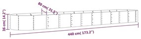 Ζαρντινιέρα Καφέ 440x80x36 εκ. Ατσάλι με Ηλεκτρ. Βαφή Πούδρας - Καφέ