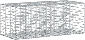 vidaXL Ανασηκωμένο κρεβάτι gabion Ασημί