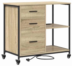 vidaXL Γραφείο Ντουλάπι Sonoma Δρυς 76 x 41 x 72 cm Επεξεργασμένο ξύλο