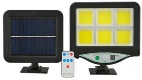 Επιτοίχιο Ηλιακό Φωτιστικό 12W 960lm Ψυχρό Λευκό 6000K με Αισθητήρα Κίνησης, Φωτοκύτταρο και Τηλεχειριστήριο Bk-128-6cob