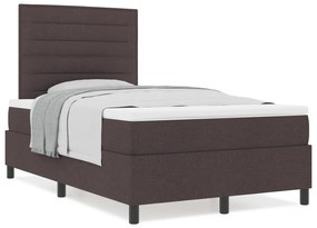 vidaXL Στρώμα Κουτιού με Στρώμα Σκούρο Καφέ 120x200 εκ. Ύφασμα