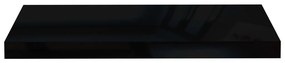 Ράφια Τοίχου Γυαλιστερά Μαύρα 2 Τεμάχια 60x23,5x3,8 εκ. MDF - Μαύρο