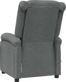 vidaXL Πολυθρόνα Μασάζ Σκούρο Γκρι Υφασμάτινη
