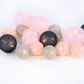 “WOVEN BALL FAIRY LIGHTS” POZ - ΓΚΡΙ ΜΠΑΛΑ 20 LED ΛΑΜΠΑΚ ΣΕΙΡΑ ΜΠΑΤΑΡ(3xΑΑ) ΘΕΡΜΟ ΛΕΥΚΟ IP20 ACA X07201160