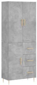 vidaXL Ντουλάπι Γκρι Σκυροδέματος 69,5x34x180 εκ. Επεξεργασμένο Ξύλο