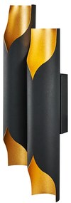 Φωτιστικό Τοίχου OCLOYA Πολύφωτο Μαύρο/Χρυσό Μέταλλο/Αλουμίνιο 16x46x11cm - 14830006