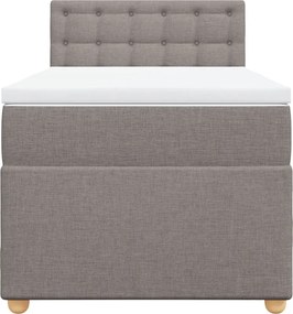 vidaXL Κρεβάτι Boxspring με Στρώμα Taupe 90x190 εκ.Υφασμάτινο