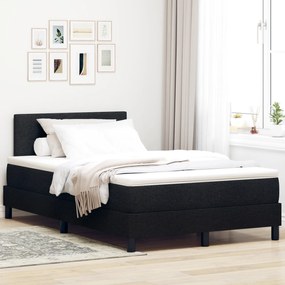 vidaXL Κρεβάτι Box Spring με Στρώμα Μαύρο 120x190 εκ. Ύφασμα