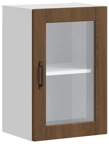 vidaXL Ντουλάπι τοίχου κουζίνας με γυάλινη πόρτα Porto Καφέ δρυς