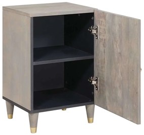 vidaXL Ντουλάπι Μπάνιου Γκρι 38 x 33 x 58 εκ. Μασίφ ξύλο μάνγκο