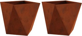vidaXL Γλάστρα 2 τμχ. Σκ rusty 40 x 40 x 40 cm