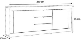 Μπουφές μελαμίνης Ocean Megapap χρώμα ανθρακί 210x45x86εκ.