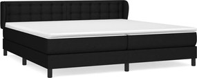 vidaXL Κρεβάτι Boxspring με Στρώμα Μαύρο 200x200 εκ. Υφασμάτινο